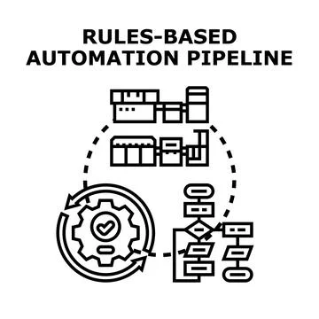 Rules based automation pipeline process concept Stock Illustration
