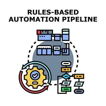 Rules based automation pipeline process concept Stock Illustration
