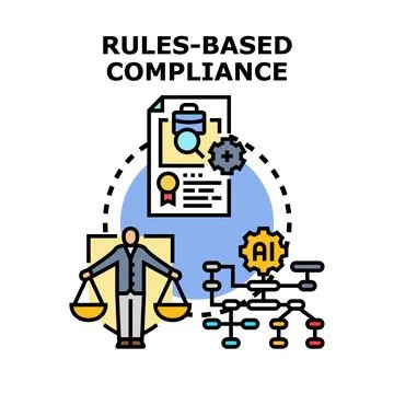Rules based compliance system with ai ethics Stock Illustration