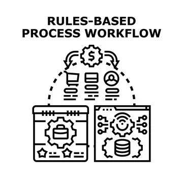 Rules based process workflow automation developing business strategy Stockillustratie