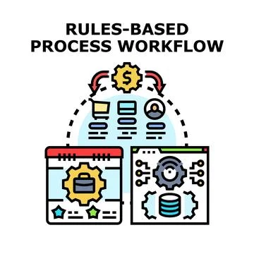 Rules based process workflow automation developing business strategy Stockillustratie