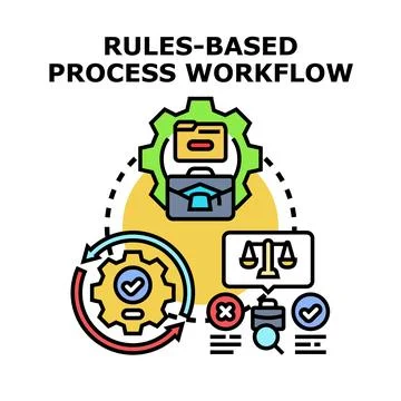 Rules based process workflow cycle concept Stock Illustration