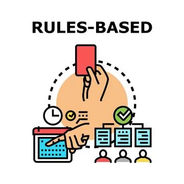 Rules based system and decision making concept Stock Illustration