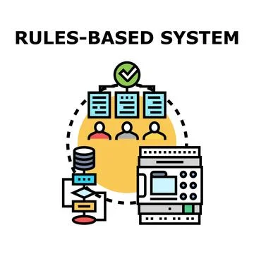 Rules based system concept providing information management Stock Illustration