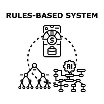 Rules based system for decision making and automation Stockillustratie