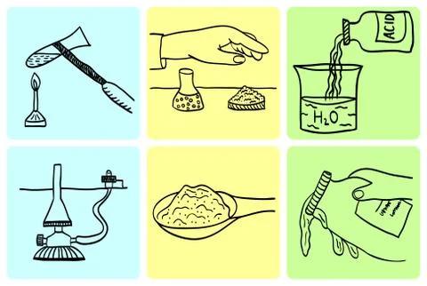 Rules of behavior in chemical laboratory Illustrazione stock