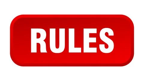 Rules button. rules square 3d push button Stock Illustration
