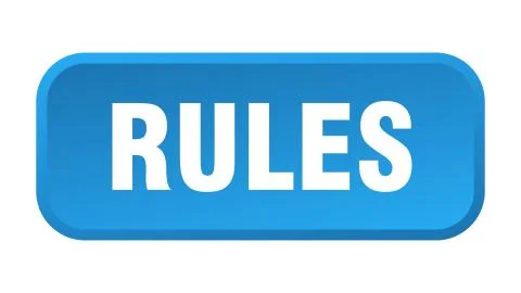Rules button. rules square 3d push button Illustrazione stock