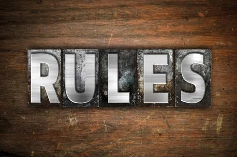 Rules Concept Metal Letterpress Type Stock Illustration