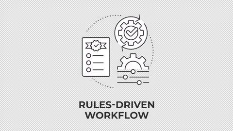 Rules driven workflow line concept icon animation Stock Footage 340576510