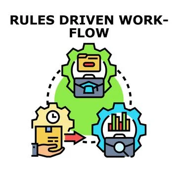 Rules driven workflow managing business process optimization Illustrazione stock