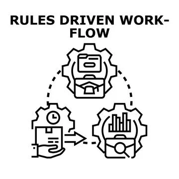Rules driven workflow managing business process optimization Stock Illustration