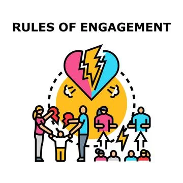 Rules of engagement concept for conflict resolution Stock Illustration