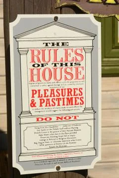 Rules of the House Stock Photos