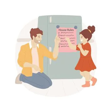 Rules of household isolated cartoon vector illustration. Stock Illustration
