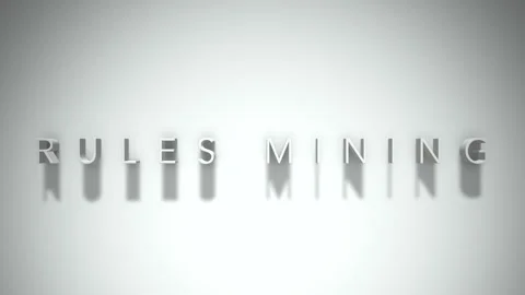 Rules mining 3D title animation with shadows on a white background Stock Footage 298004673