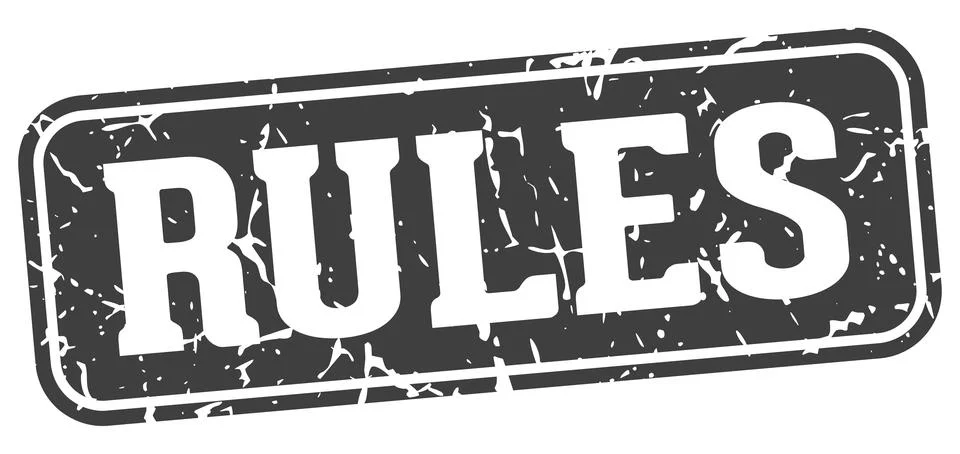 Rules rectangular sign. rules stamp Stock Illustration