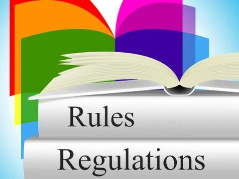 Rules regulations meaning guidelines procedures and regulate Иллюстрация