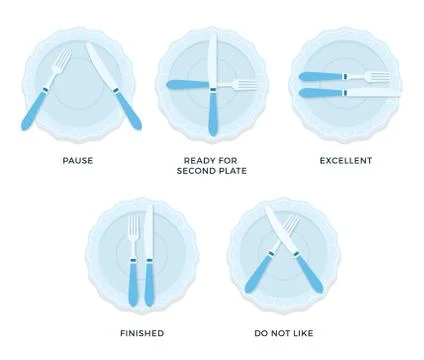 Rules of table etiquette vector flat isolated Illustrazione stock