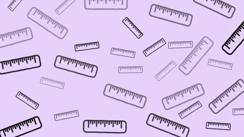 Ruller seamless pattern, school or education background, motion animation Stock Footage 332892945