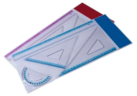 Rullers for mathematics and geometry in school Foto stock