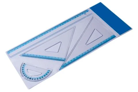 Rullers for mathematics and geometry in school Stock Photos