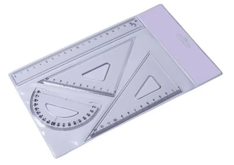 Rullers for mathematics and geometry in school Stock Photos