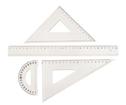 Rullers for mathematics and geometry in school Foto stock