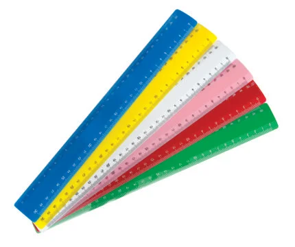 Rullers for mathematics and geometry in school Stock Photos