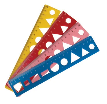 Rullers for mathematics and geometry in school Stock Photos
