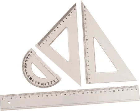 Rullers for mathematics and geometry in school Stock Photos