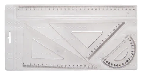 Rullers for mathematics and geometry in school Stock Photos