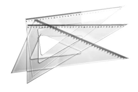 RULLERS FOR MATHEMATICS AND GEOMETRY IN SCHOOL Stock Photos