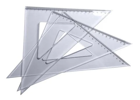 RULLERS FOR MATHEMATICS AND GEOMETRY IN SCHOOL Stock Photos