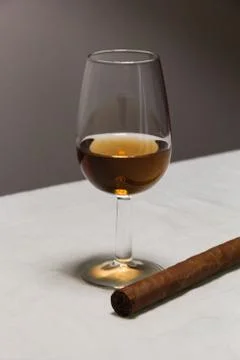 Rum and cigar Stock Photos