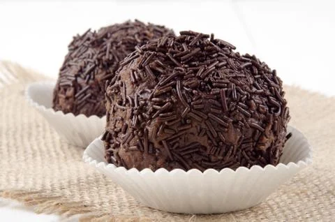 Rum ball in a paper case Stock Photos