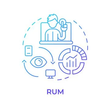 RUM blue gradient concept icon Illustrazione stock