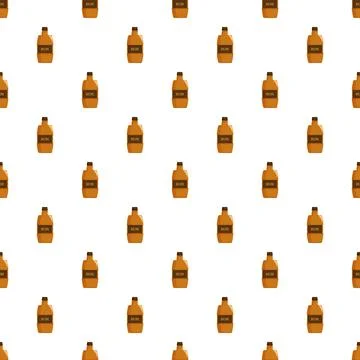 Rum bottle alcohol beverage seamless pattern design Stock Illustration