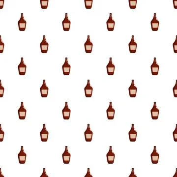 Rum bottle pattern creating a seamless alcoholic beverage background Illustrazione stock