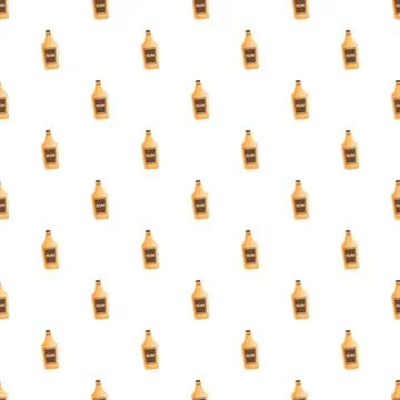 Rum bottle seamless pattern creating a beverage background 스톡 일러스트