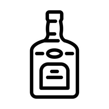 Rum drink bottle line icon vector illustration Stock Illustration