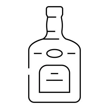 Rum drink bottle line icon vector illustration Stock Illustration