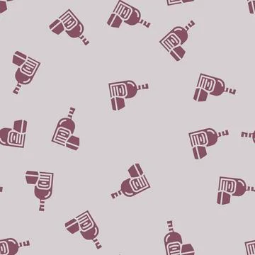 Rum glass bottle glyph vector seamless pattern Stock Illustration