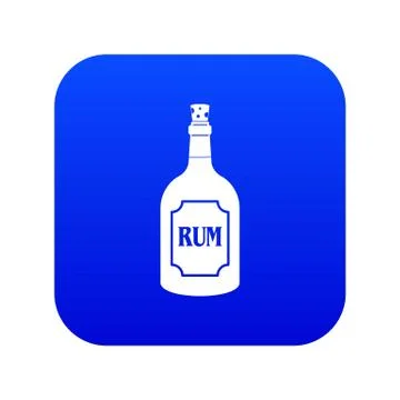 Rum icon digital blue Stock Illustration