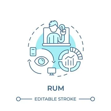RUM soft blue concept icon Illustrazione stock