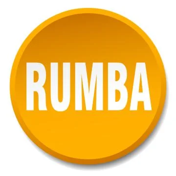 Rumba orange round flat isolated push button Stock Illustration