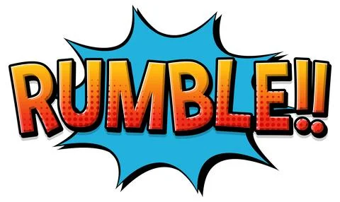 Rumble retro comic speech bubble and effect in pop art style Illustrazione stock