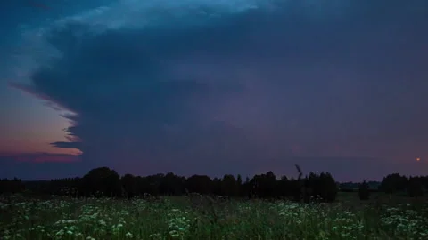Rumbling Thunder In The Sky At Night. - timelapse Stock Footage 252743829