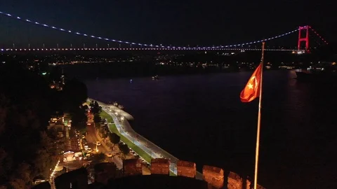 Rumeli Castle Aerial Drone View Stock Footage 118615111