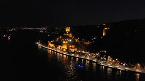 Rumeli Castle Aerial Drone View Stock Footage 118615859